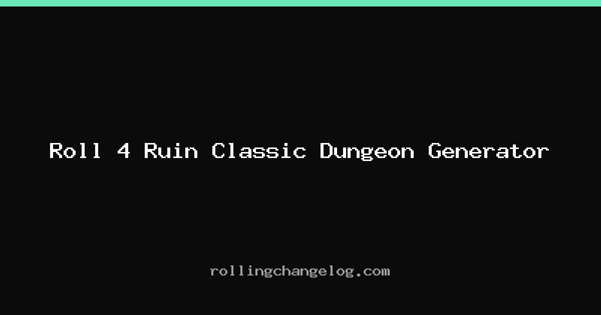 Roll 4 Ruin Classic Dungeon Generator cover