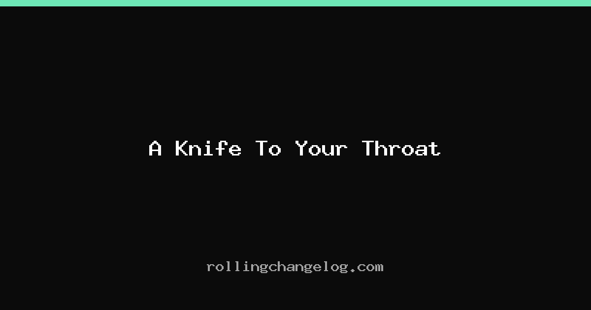 A Knife To Your Throat cover
