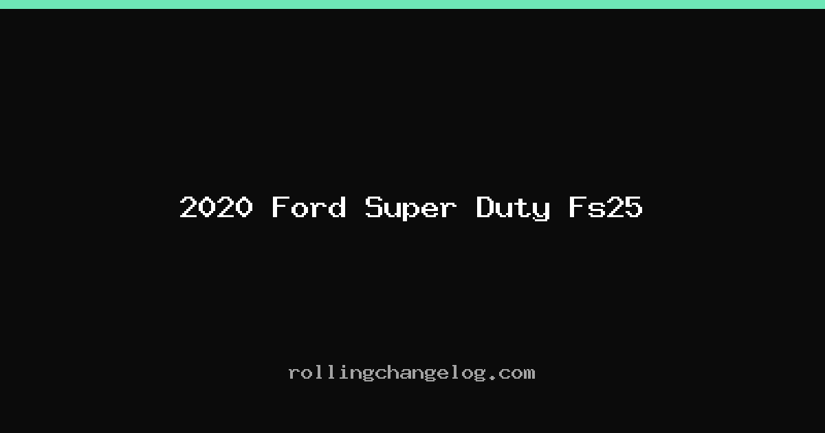 2020 Ford Super Duty Fs25 cover