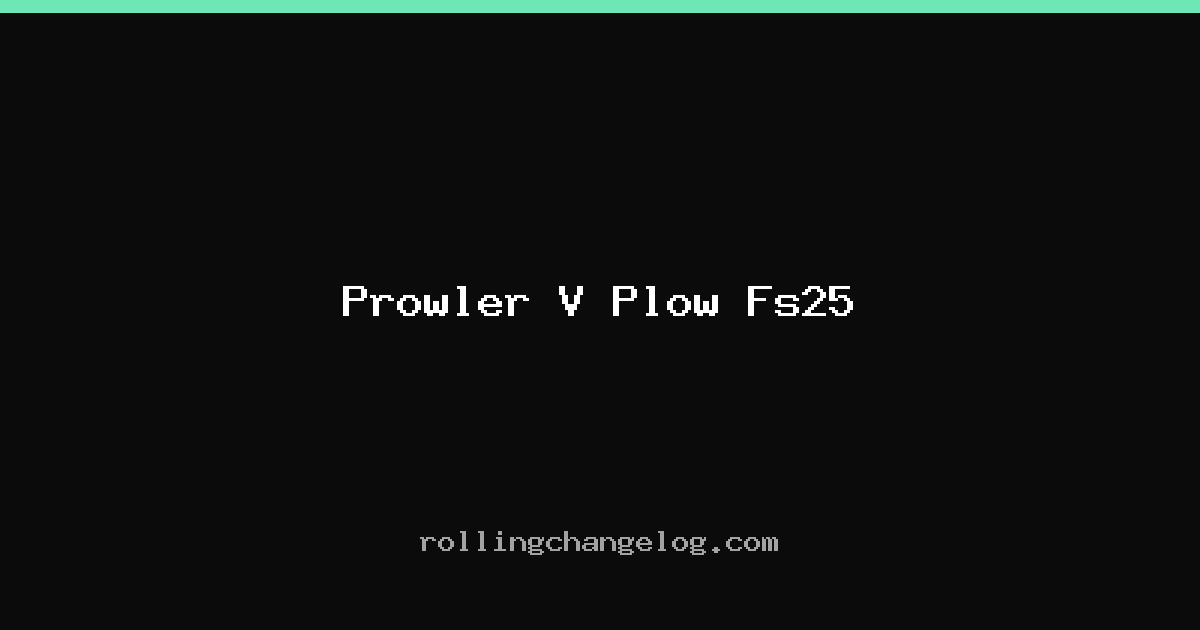 Prowler V Plow Fs25 cover