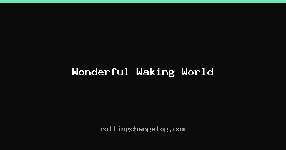 Wonderful Waking World cover