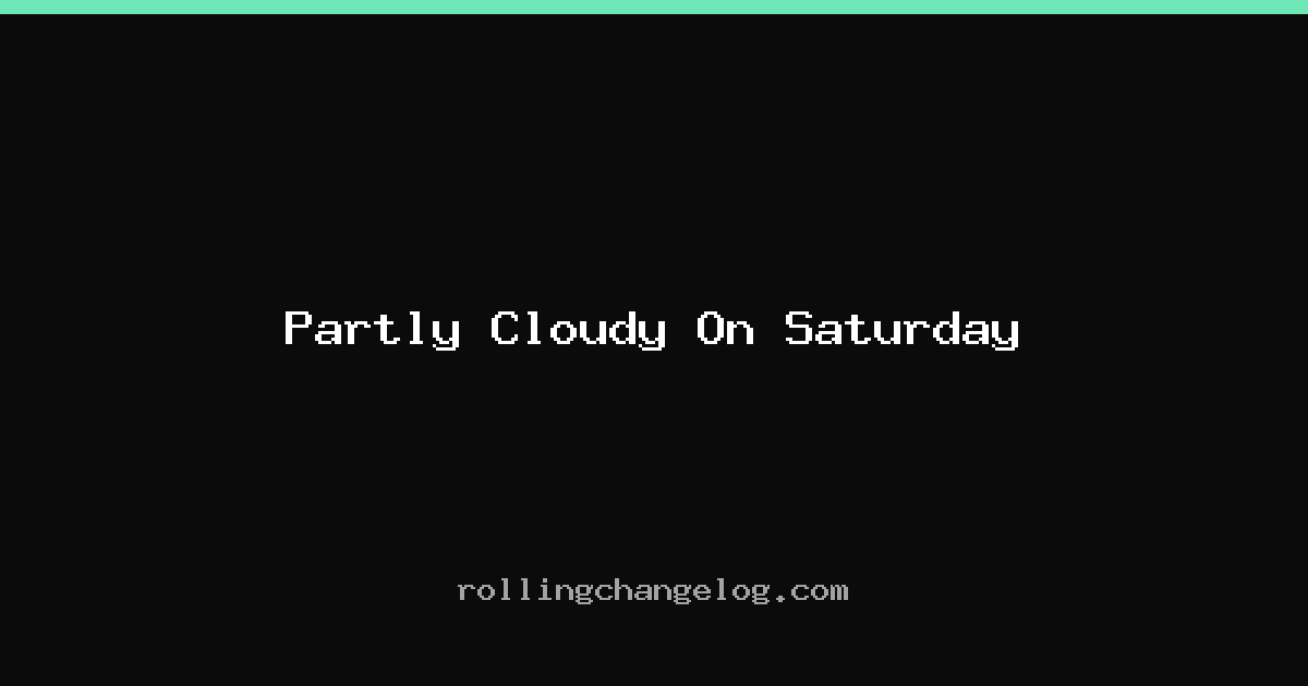 Partly Cloudy On Saturday cover