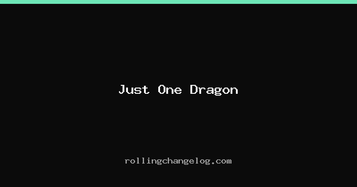 Just One Dragon cover