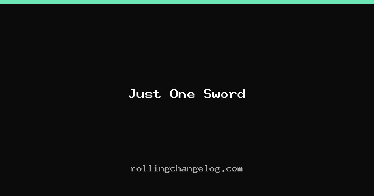 Just One Sword cover