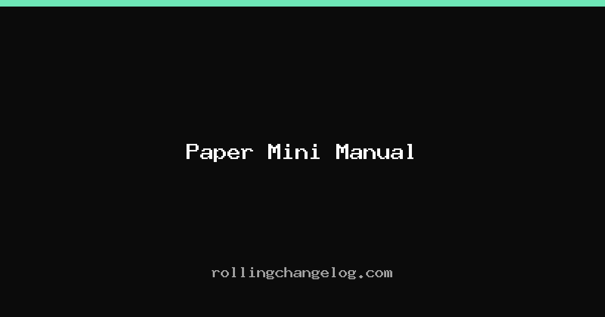 Paper Mini Manual cover