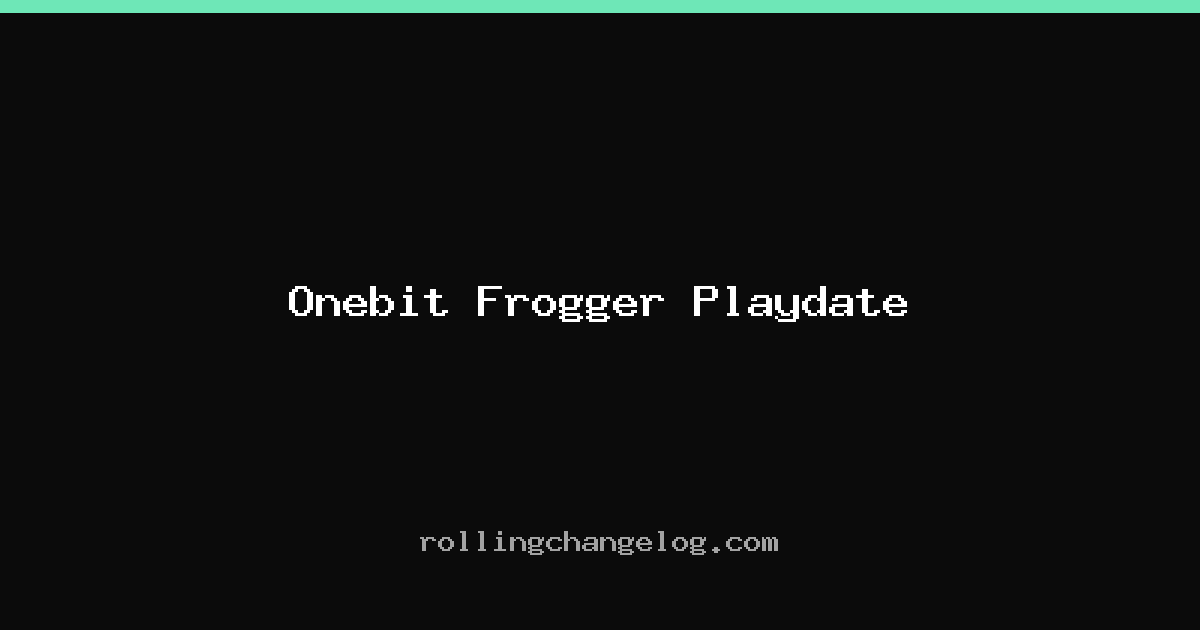 Onebit Frogger Playdate cover