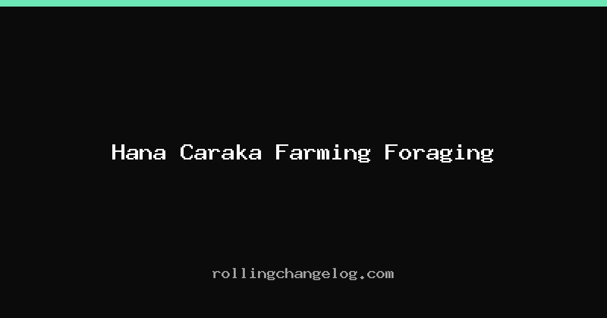 Hana Caraka Farming Foraging cover