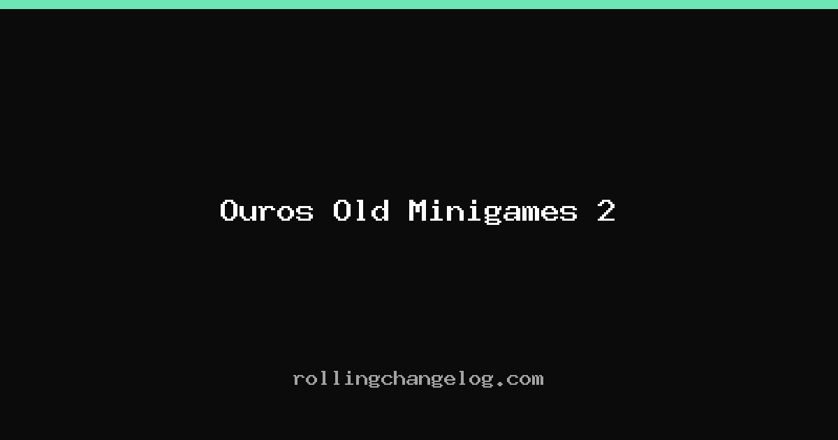 Ouros Old Minigames 2 cover