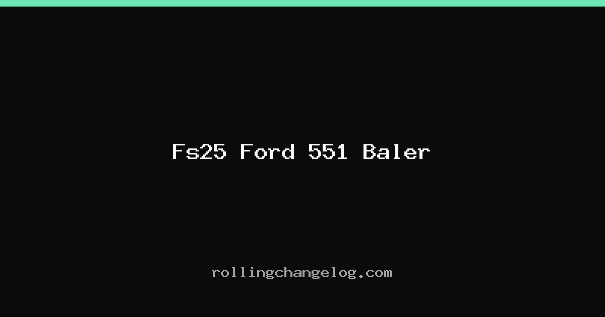 Fs25 Ford 551 Baler cover