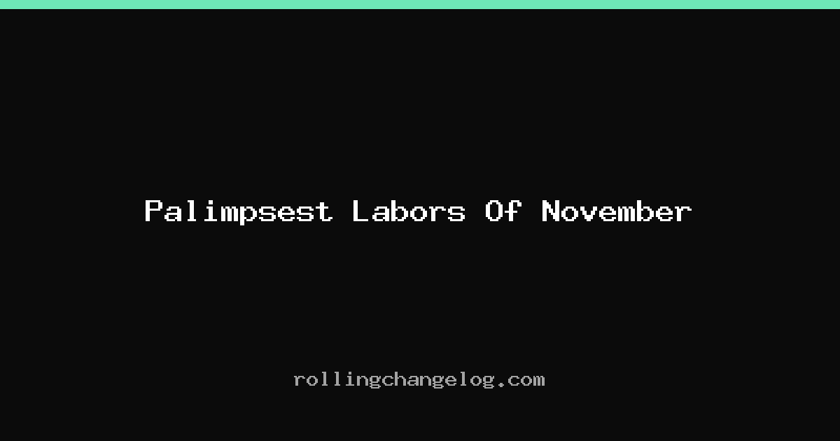 Palimpsest Labors Of November cover
