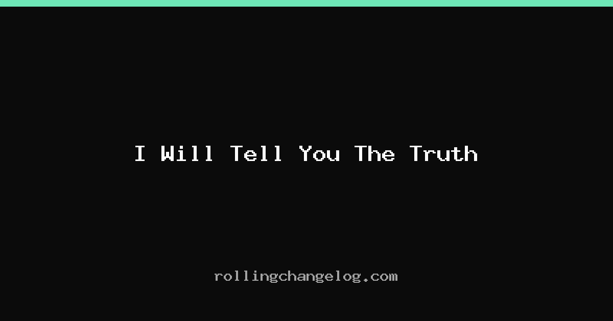 I Will Tell You The Truth cover