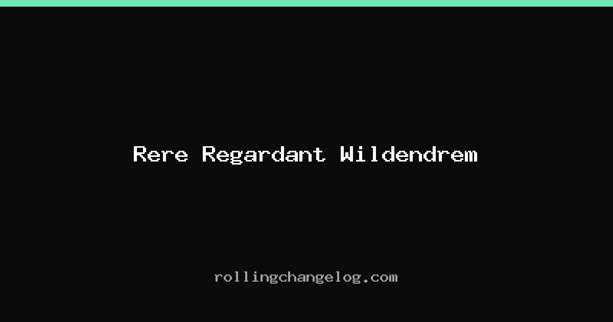 Rere Regardant Wildendrem cover