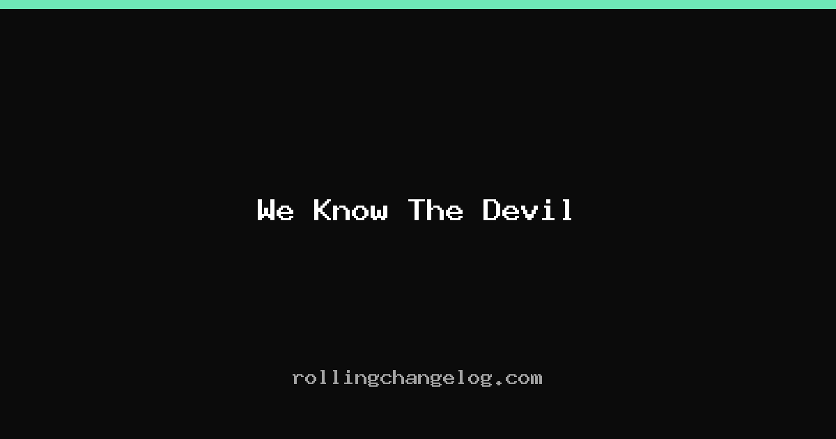 We Know The Devil cover