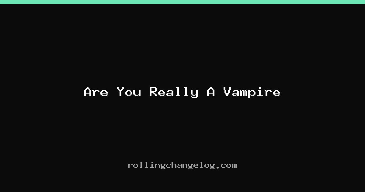 Are You Really A Vampire cover