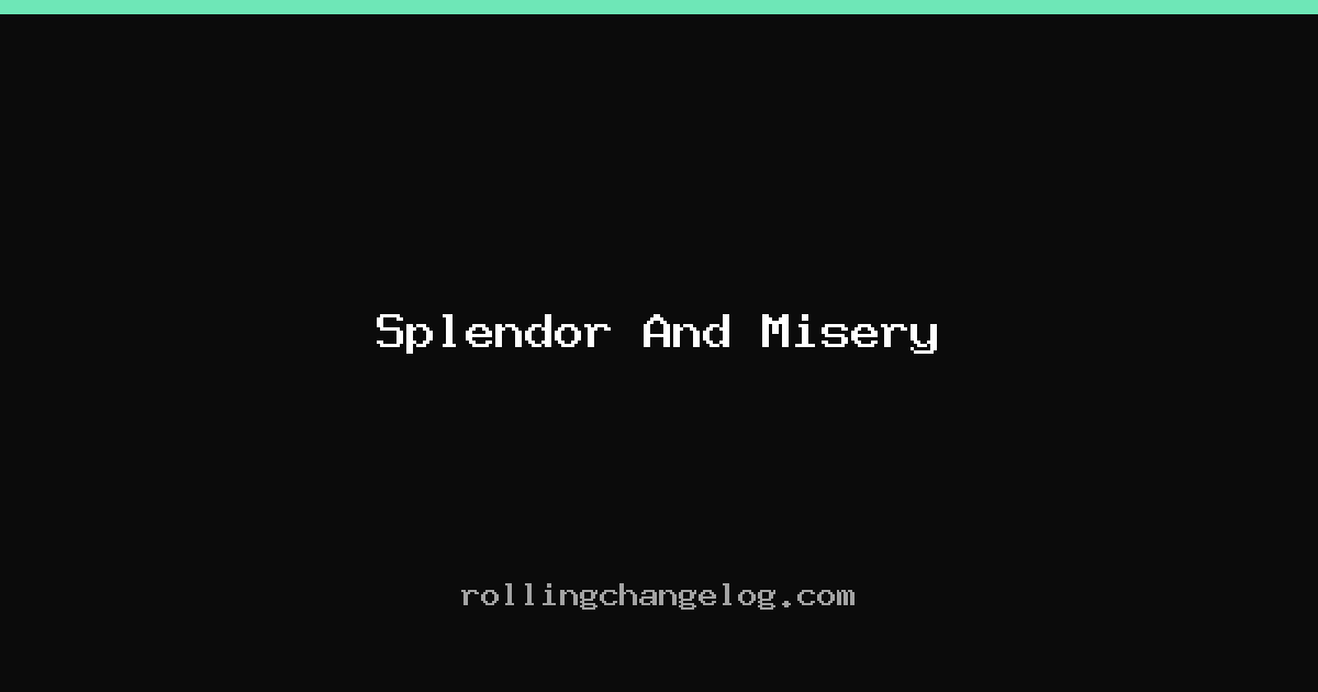 Splendor And Misery cover