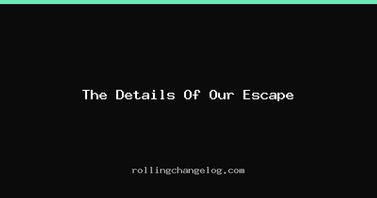 The Details Of Our Escape cover