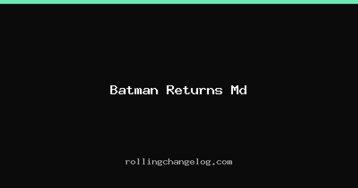 Batman Returns Md cover