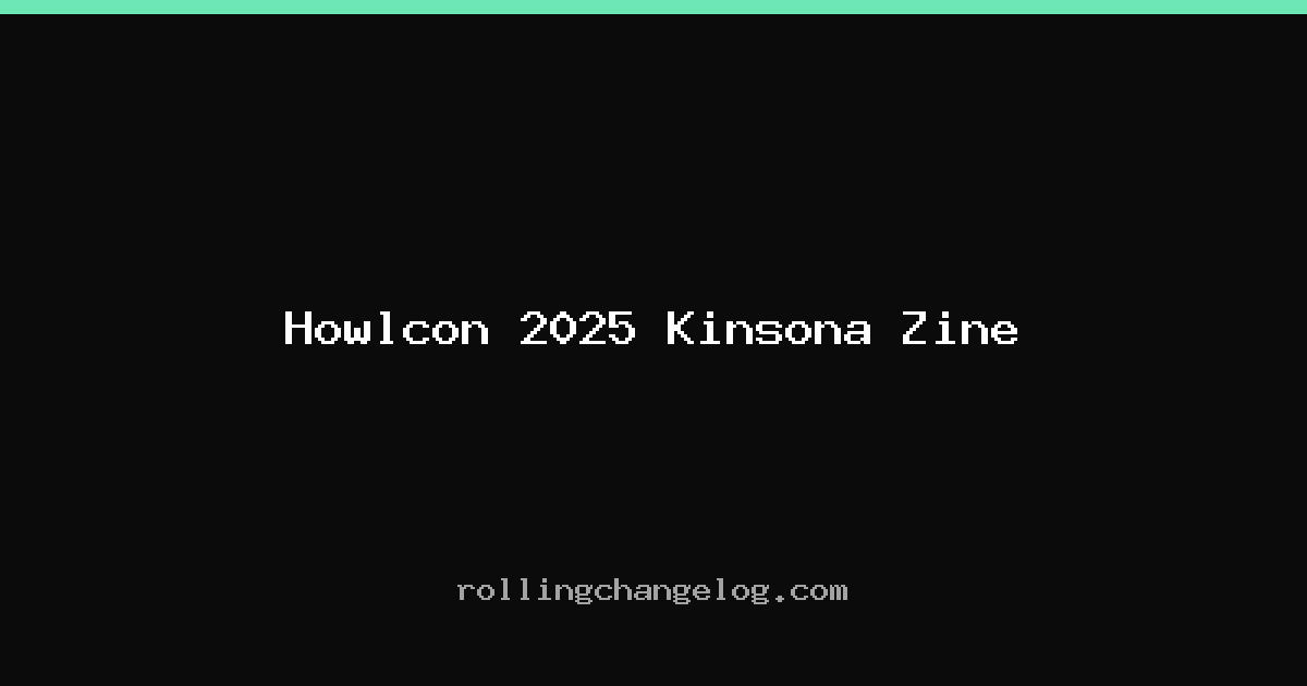 Howlcon 2025 Kinsona Zine cover
