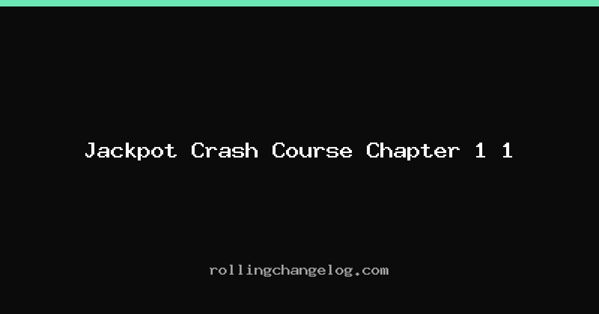 Jackpot Crash Course Chapter 1 1 cover