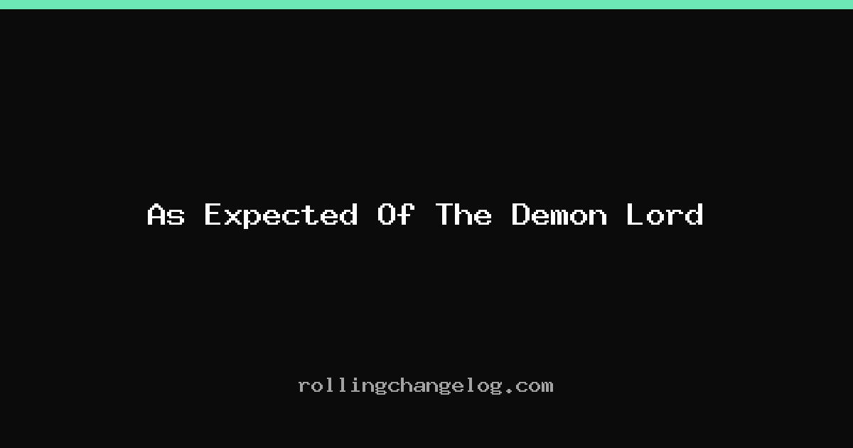 As Expected Of The Demon Lord cover