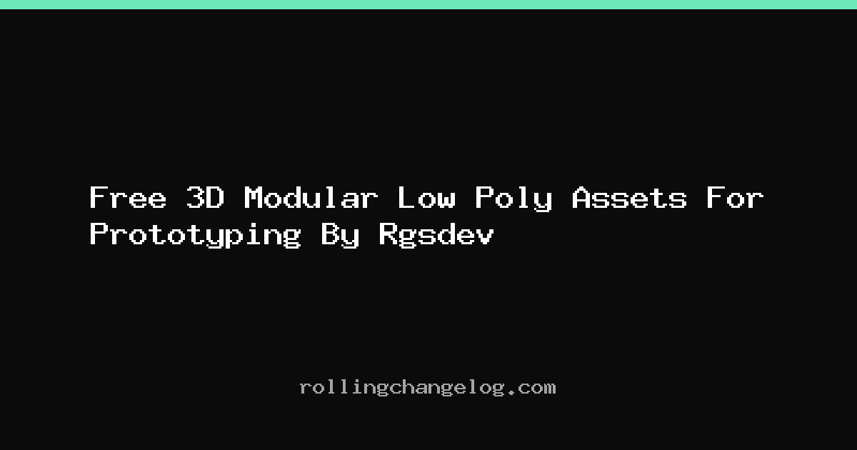 Free 3D Modular Low Poly Assets For Prototyping By Rgsdev cover