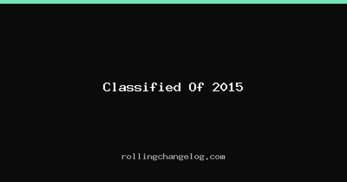 Classified Of 2015 cover