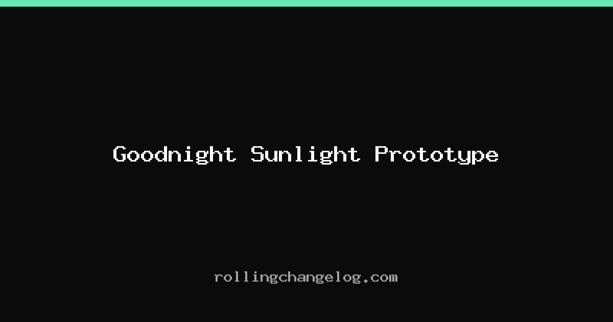Goodnight Sunlight Prototype cover