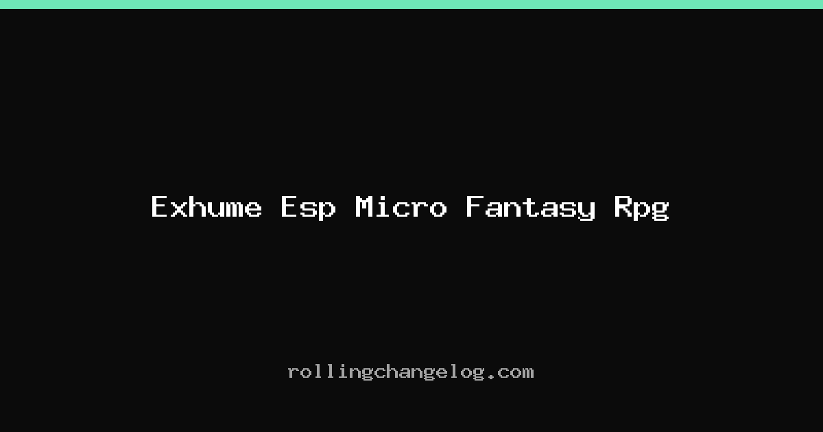 Exhume Esp Micro Fantasy Rpg cover