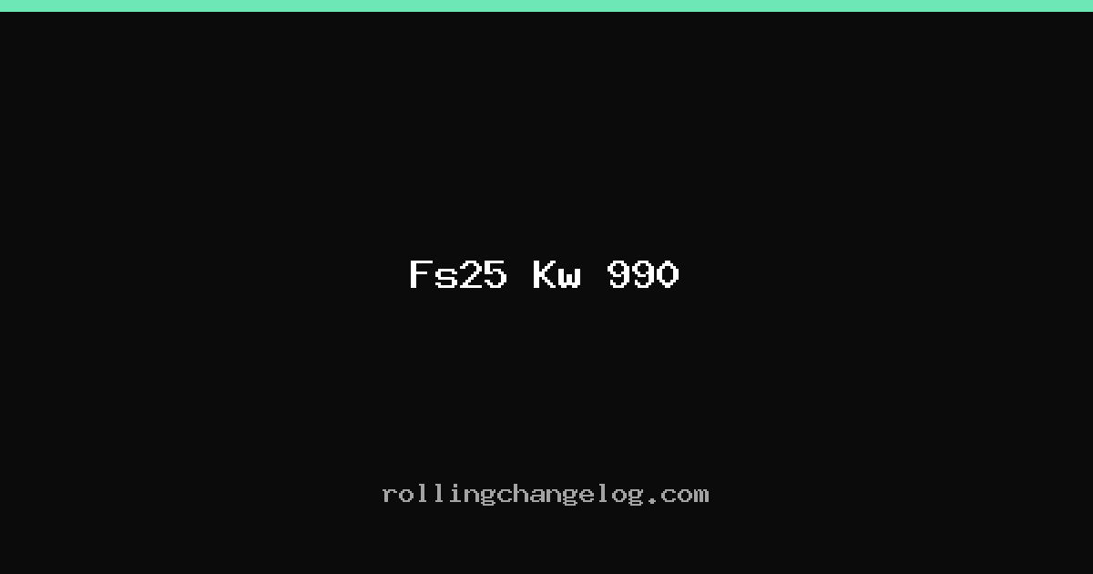 Fs25 Kw 990 cover