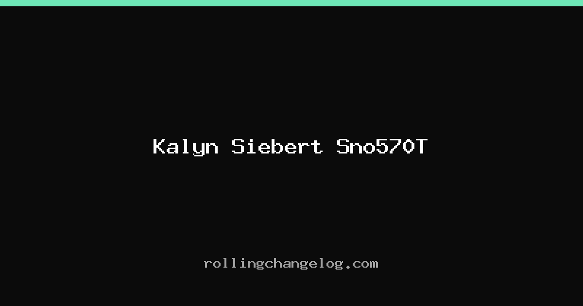 Kalyn Siebert Sno570T cover
