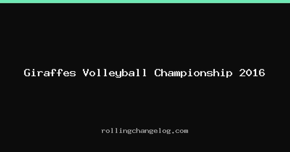 Giraffes Volleyball Championship 2016 cover