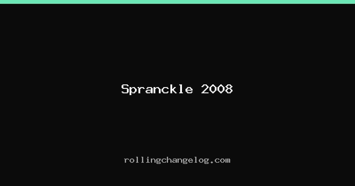 Spranckle 2008 cover