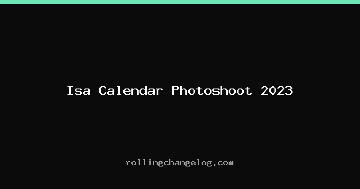 Isa Calendar Photoshoot 2023 cover