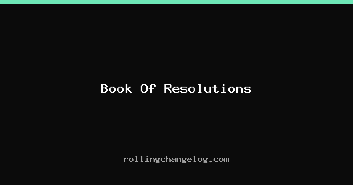 Book Of Resolutions cover