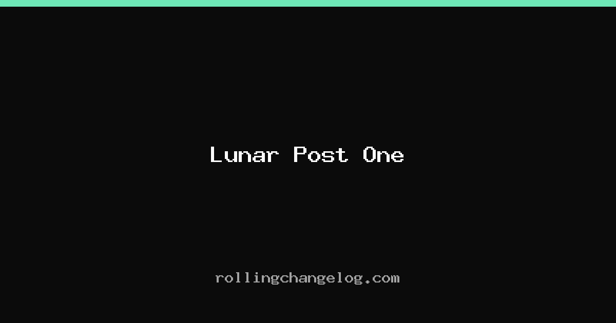 Lunar Post One cover