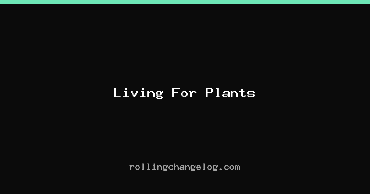 Living For Plants cover
