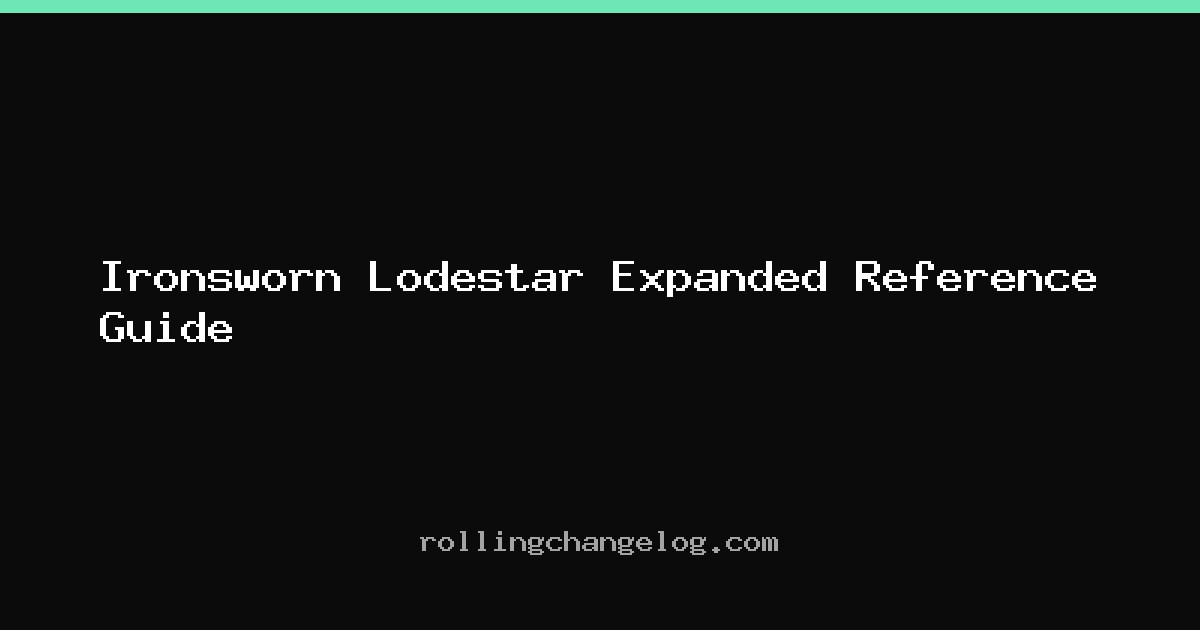 Ironsworn Lodestar Expanded Reference Guide cover