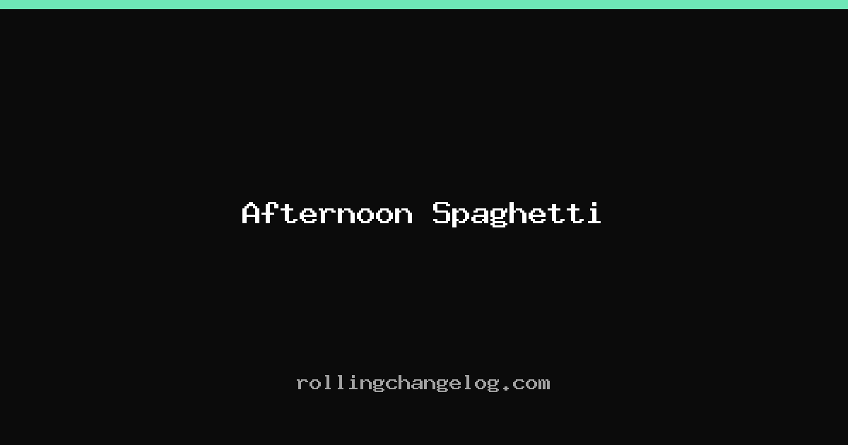 Afternoon Spaghetti cover