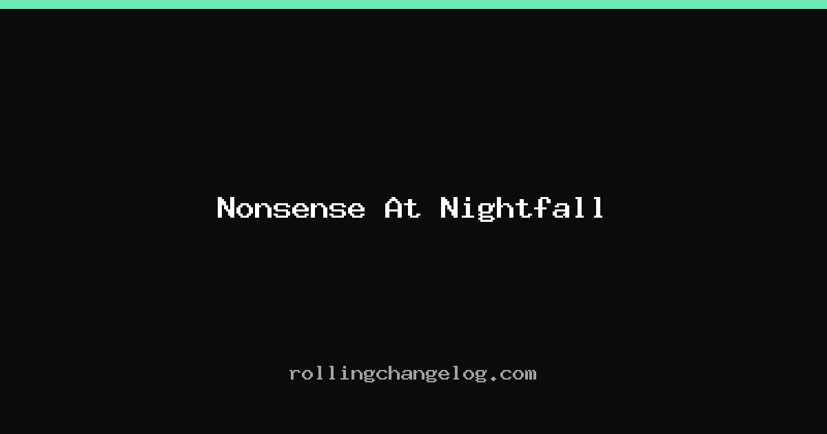 Nonsense At Nightfall cover