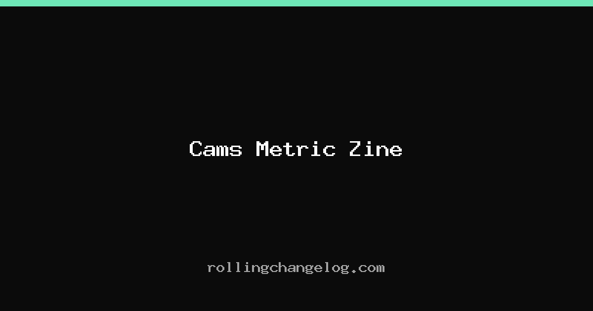 Cams Metric Zine cover
