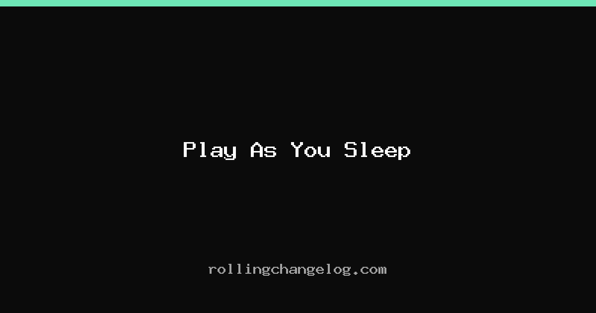 Play As You Sleep cover