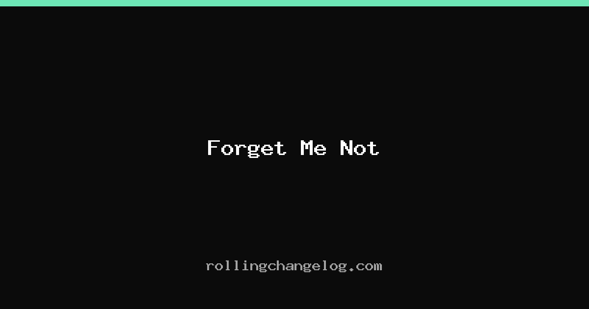 Forget Me Not cover