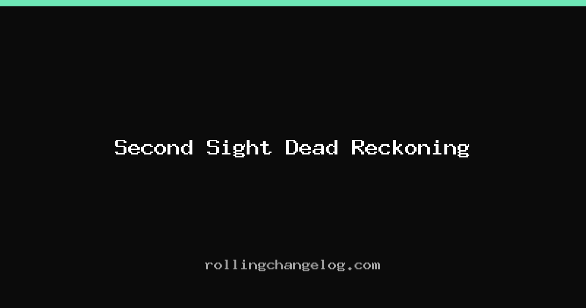 Second Sight Dead Reckoning cover
