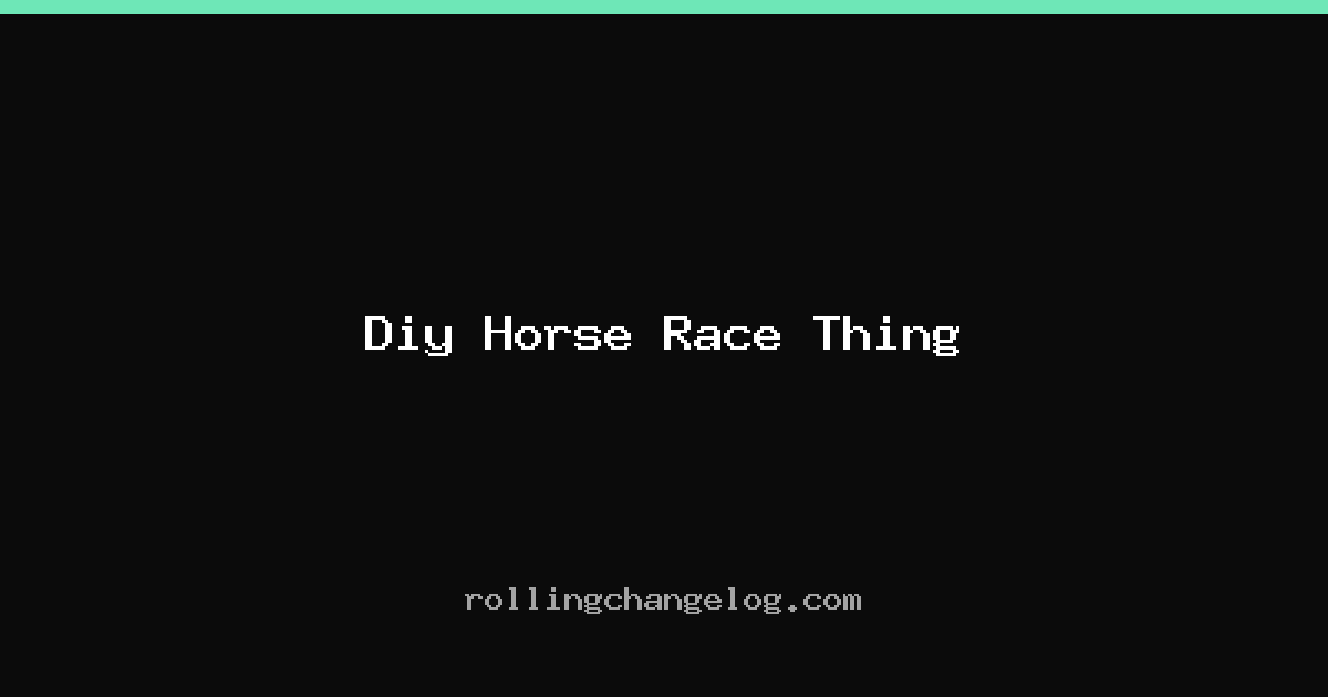Diy Horse Race Thing cover