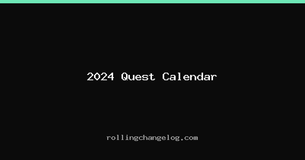 2024 Quest Calendar cover
