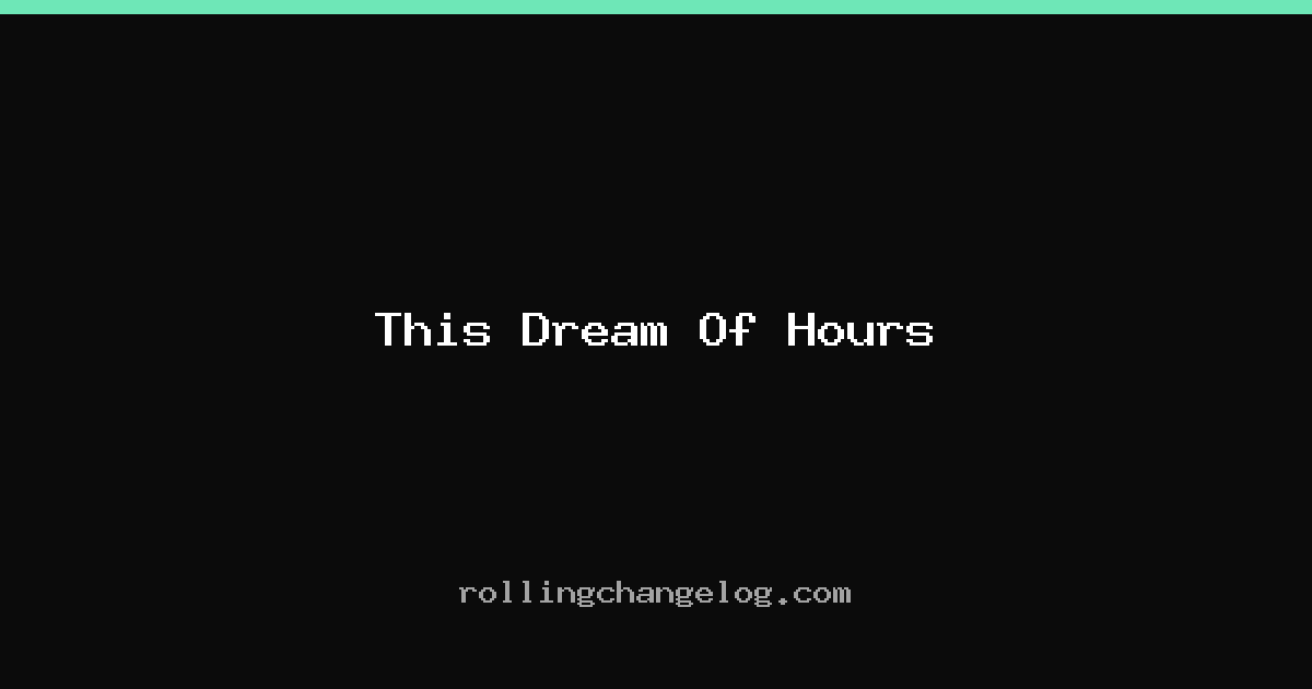 This Dream Of Hours cover