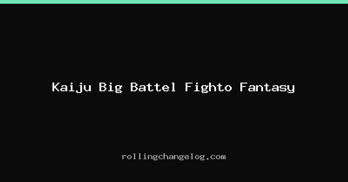 Kaiju Big Battel Fighto Fantasy cover