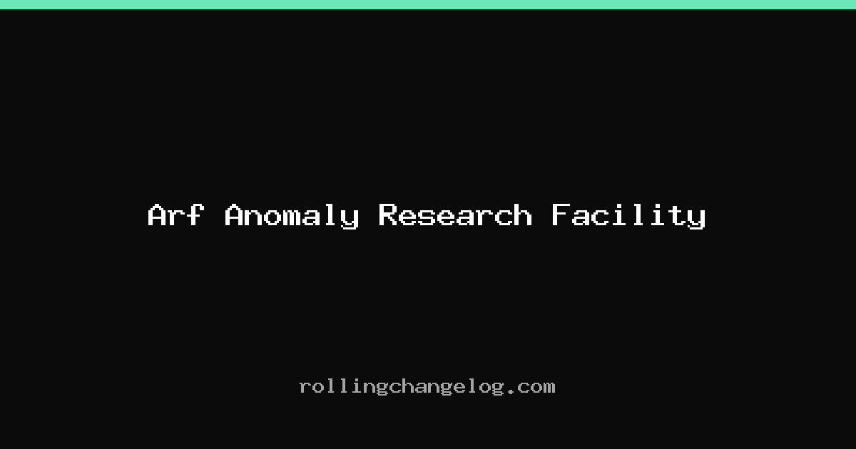 Arf Anomaly Research Facility cover