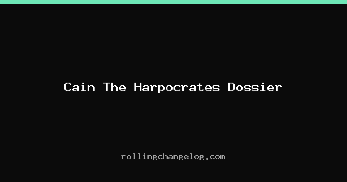 Cain The Harpocrates Dossier cover