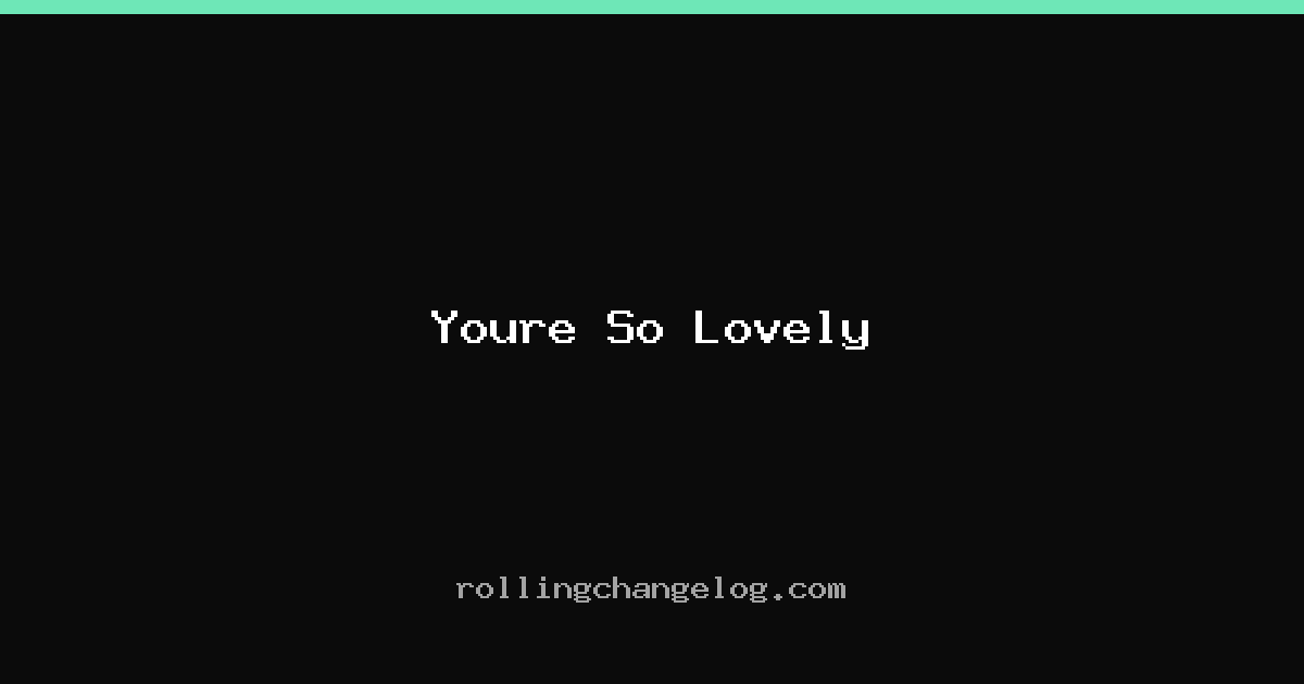 Youre So Lovely cover